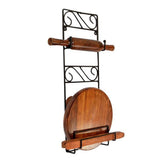 Wrought Iron Chakla Belan Stand, Rolling Pin Holder, 15x18x10 cm - Decorlay